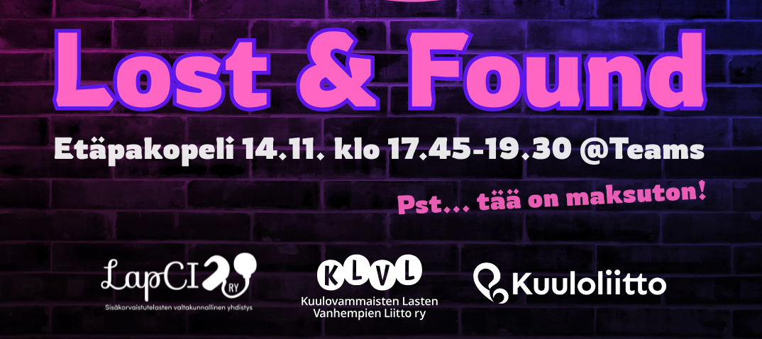 Etäpakopeli Lost & Found banneri